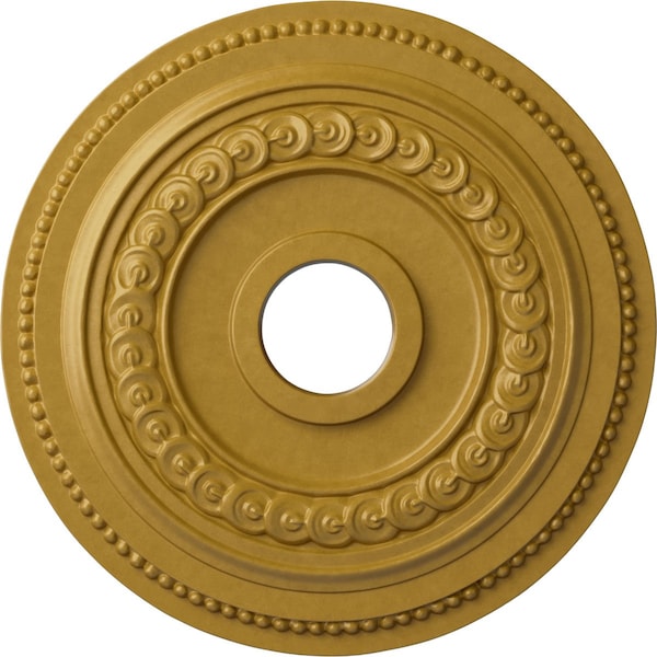 Ekena Millwork Oldham Ceiling Medallion (Fits Canopies up to 8 5/8"), 18"OD x 3 3/8"ID x 7/8"P, Iridescent Gold CM18OL1IGS - main